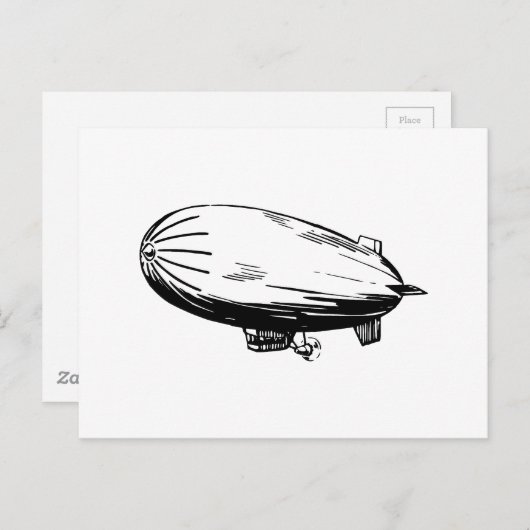 Blimp, Zeppelin, Verstelbare,  tekening Briefkaart (Voorkant / Achterkant)