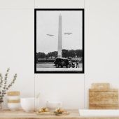 Blimps nabij het Washington Monument van 1924 Poster (Keuken)