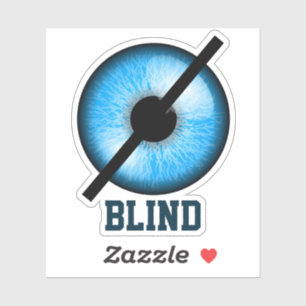 Blind Blauw Sticker