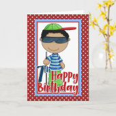 Blind Boy - Happy 7th Birthday Kaart (Gele Bloem)