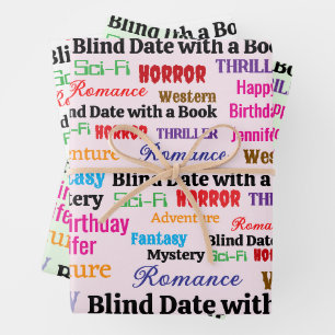 Blind Date met een Boek Verjaardag Personaliseer N Inpakpapier Vel