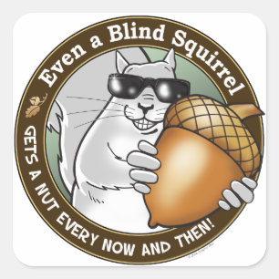 Blind eekhoorntje vierkante sticker