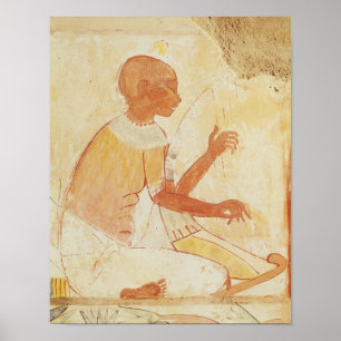 Blind Harpist Singing, van de Tomb of Nakht Poster