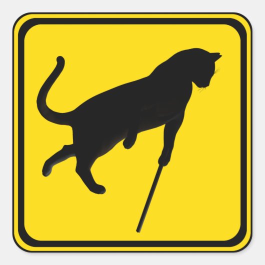 Blind katten kruipen! vierkante sticker (Voorkant)