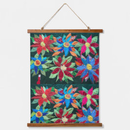 Blind lopen door de bloemen hangend wandkleed