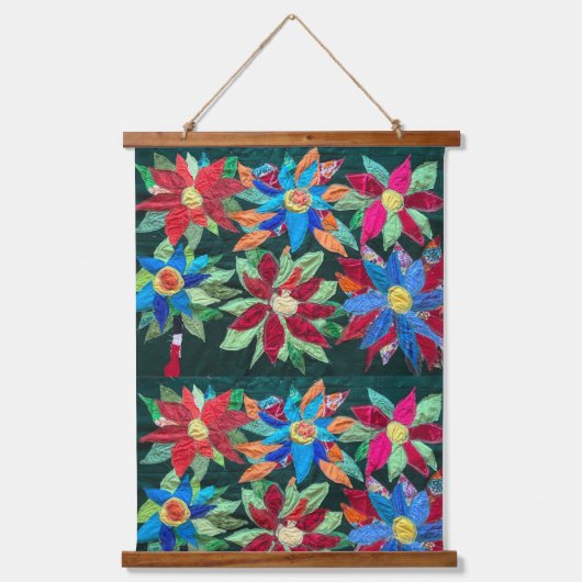 Blind lopen door de bloemen hangend wandkleed (Voorkant)