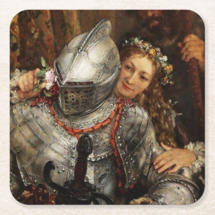 Blind Mans Buff van Adolph Menzel Vierkante Kartonnen Onderzetter