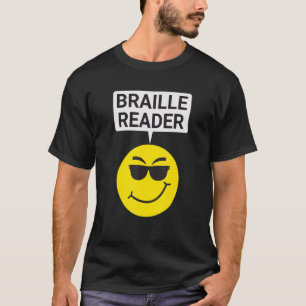 Blind mensen Humor braille lezer Blind Guy Humoro T-shirt