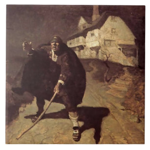 "Blind Pew" Pirate Art van NC Wyeth Tegeltje