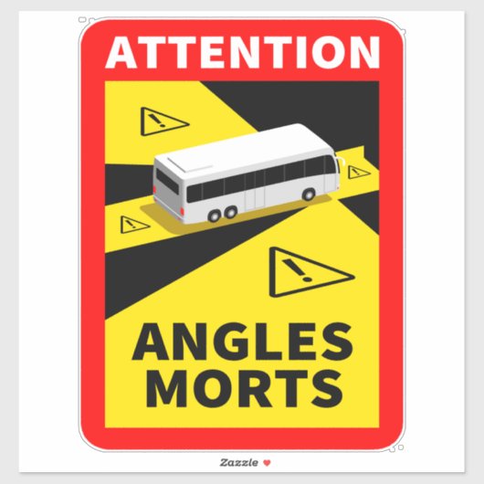 Blind Spot Angles Morts - Autocollant bus (Feuille)
