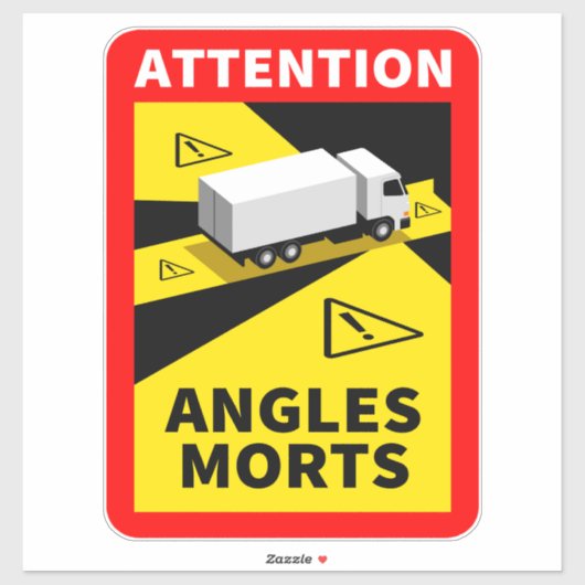 Blind Spot Angles Morts Camion Sticker (Feuille)