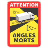Blind Spot Angles Morts Camion Sticker (Devant)