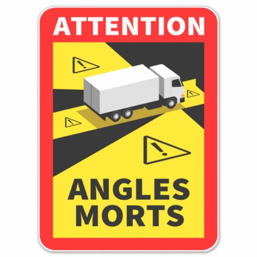 Blind Spot Angles Morts Camion Sticker (Devant)
