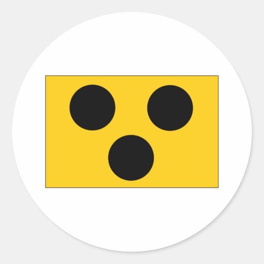 Blind symbool ronde sticker (Voorkant)