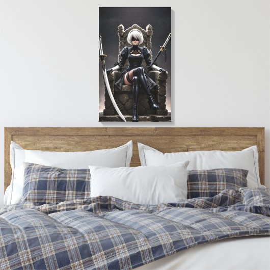 Blind Throne - Dark Fantasy Gothic Warrior Canvas (Insitu (Slaapkamer))