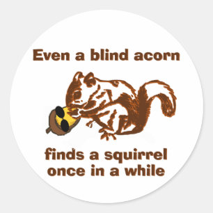 Blind vierkant ronde sticker