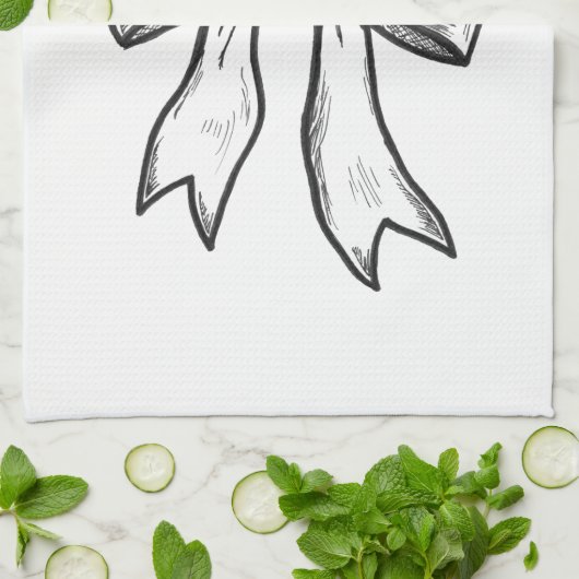 Blindbogen zwarte en witte tekening theedoek (Gevouwen)