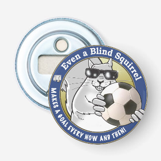Blinde eekhoorn Voetbal Button Flesopener