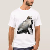 Blinde kattenpianist t-shirt (Voorkant)