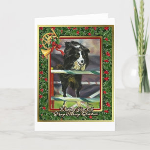Blinde kerstkaart voor Collie Dog Feestdagen Kaart