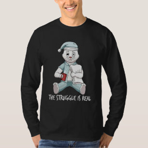 Blinde luie kat wit De bril wordt echt T-shirt