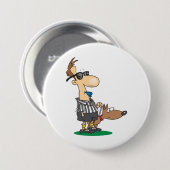 Blinde scheidsrechter blaast een fluitje ronde button 7,6 cm (Voorkant /achterkant)