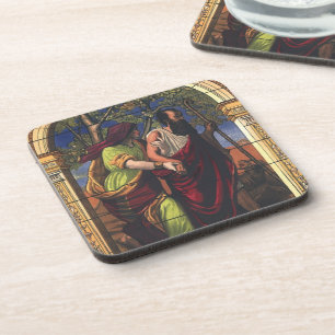 Blinde Tobit en vrouw Anna, Vintage Religie Bier Onderzetter