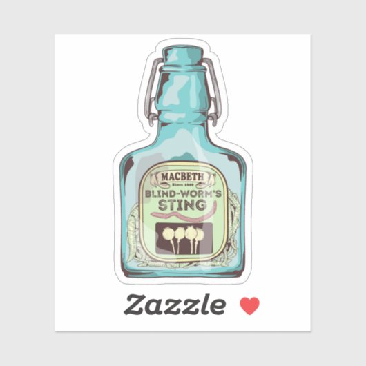 Blinde wormen steken Shakespeare Macbeth Sticker (Vel)