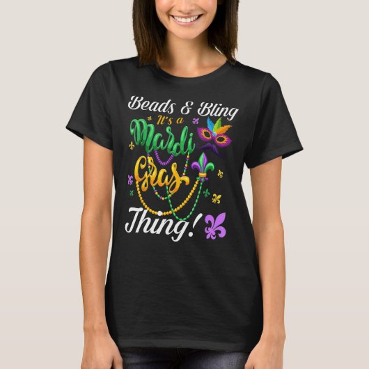 Blinden en knuppelen Het is een Mardi Gras Thing M T-shirt (Voorkant)