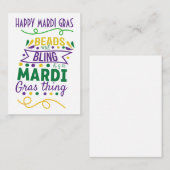 Blinden en kralen Het is een Kaart van Mardi Gras Notitiekaartje (Voorkant / Achterkant)