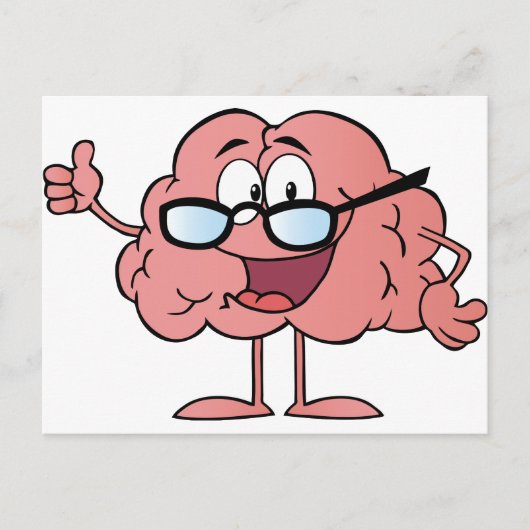 Blindencartoon die de duimen omhoog geeft briefkaart (Voorkant)