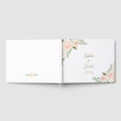 Blindenroze en goudbloemen botanische bruiloft gastenboek (Volledig)