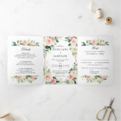 Blindenroze flesjes Geometrische botanische verbin Drieluik Programma (Binnen)