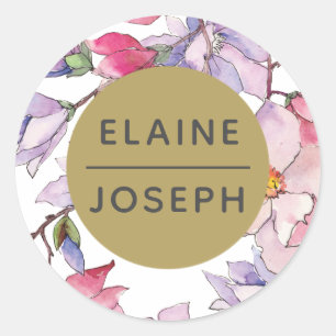 Blindenroze goudbloem Tuin Botanische bruiloft Ronde Sticker