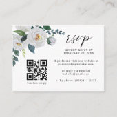 Blinderbloemige botanische stamhout QR-code bruilo Informatiekaartje (Voorkant)