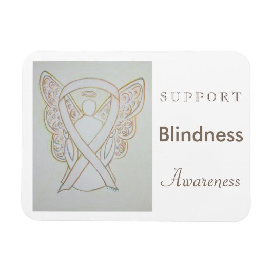 Blindheid Bewustheid Ribbon Angel Custom Magnet Magneet (Horizontaal)