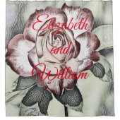  blindheid en rode rozentekening douchegordijn (Voorkant)