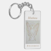 Blindness Awareness White Ribbon Sleutelhanger (Voorkant Links)