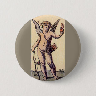  blindomhulde cupid, Valentijnse  Tarot Kaart Ronde Button 5,7 Cm