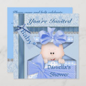 Bling & ADORABLE Baby shower Invitation GARÇON (Devant / Derrière)