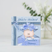 Bling & ADORABLE Baby shower Invitation GARÇON (Debout devant)