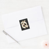 Bling alfabet Q Vierkante Sticker (Envelop)