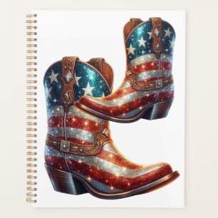 Bling Amerikaanse Vlag Cowboylaarzen Planner