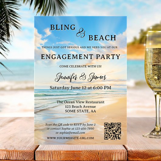 Bling and Beach Foto Verloving Kaart