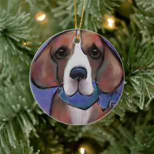 Bling Beagle     Keramisch Ornament