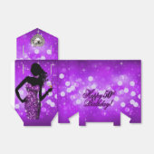 Bling Bombshell Sparkle Verjaardagsfeestje | PAARS Bedankdoosjes (Uitgevouwen)