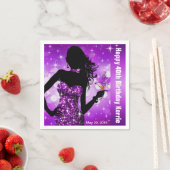 Bling Bombshell Sparkle Verjaardagsfeestje | PAARS Servetten (Insitu)