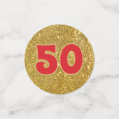 Bling ! Confettis de table pour réunion de 50e ann (Petit recto)