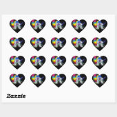 Bling diamant "R" sur Sticker Coeur arc-en-ciel (Feuille)