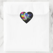 Bling diamant "V" sur Sticker Coeur arc-en-ciel (Sac)